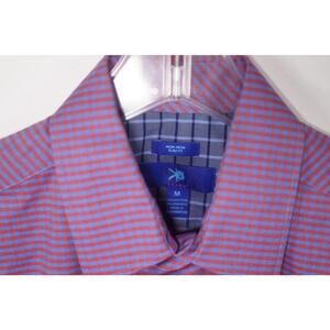 Egara Non Iron Button Up Dress Red Blue Check Shirt Men's Size M Medium